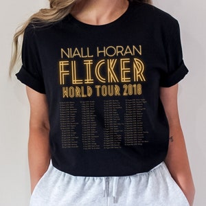 Flicker World Tour 2018 Tee, Niall Horan, Tour Dates Tshirt, Cute NH Fan Merch, Retro Style, This Town, Slow Hands