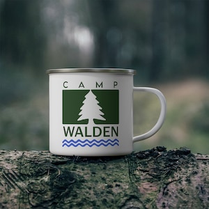 Camp Walden, The Parent Trap Movie Camping 12oz Enamel Mug, Double Sided, Outdoors, 90s Throwback Nostalgia