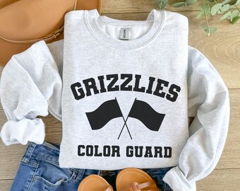 CUSTOM Color Guard School Mascot Sweatshirt, Winter Guard, High School Band, Marching Band Shirt, Rifle, Flag, Colorguard