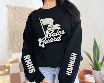 CUSTOM Name Color Guard High School Team Group Sweatshirt - Winter Guard Shirt, Flag Team, Marching Band