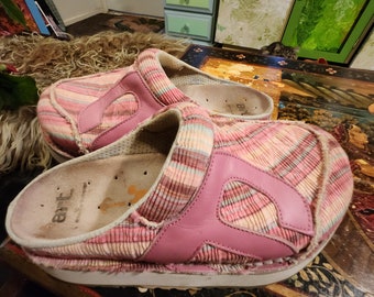 Vintage 90s the Art Company Clogs Platform Super Chunky Pinks Blue