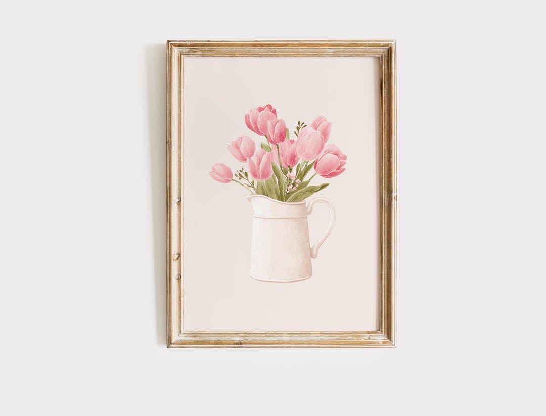 Pink Flower Nursery Wall Art | Kid's Room Decor | Pink Nursery Wall ...