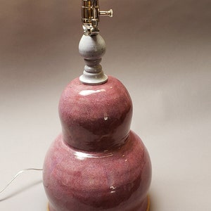 Round Modern Side Table Lamp,  Purple & Gray Ceramic Lamp, Dimmable Table Lamp,  Contemporary Ceramic Lamp, Bedside Lamp