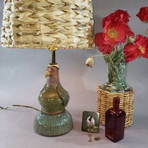 Ceramic Sculpture Bird Lamp  Handmade Pottery Bird Table Lamp  Bird Table Lamp