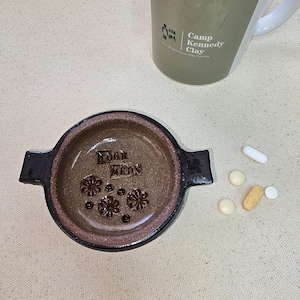 Ihre Meds Servierschale Pillenschale Medikamente Spender Pillenspender Pillenschale Vitaminschale Pillenspender aus Keramik