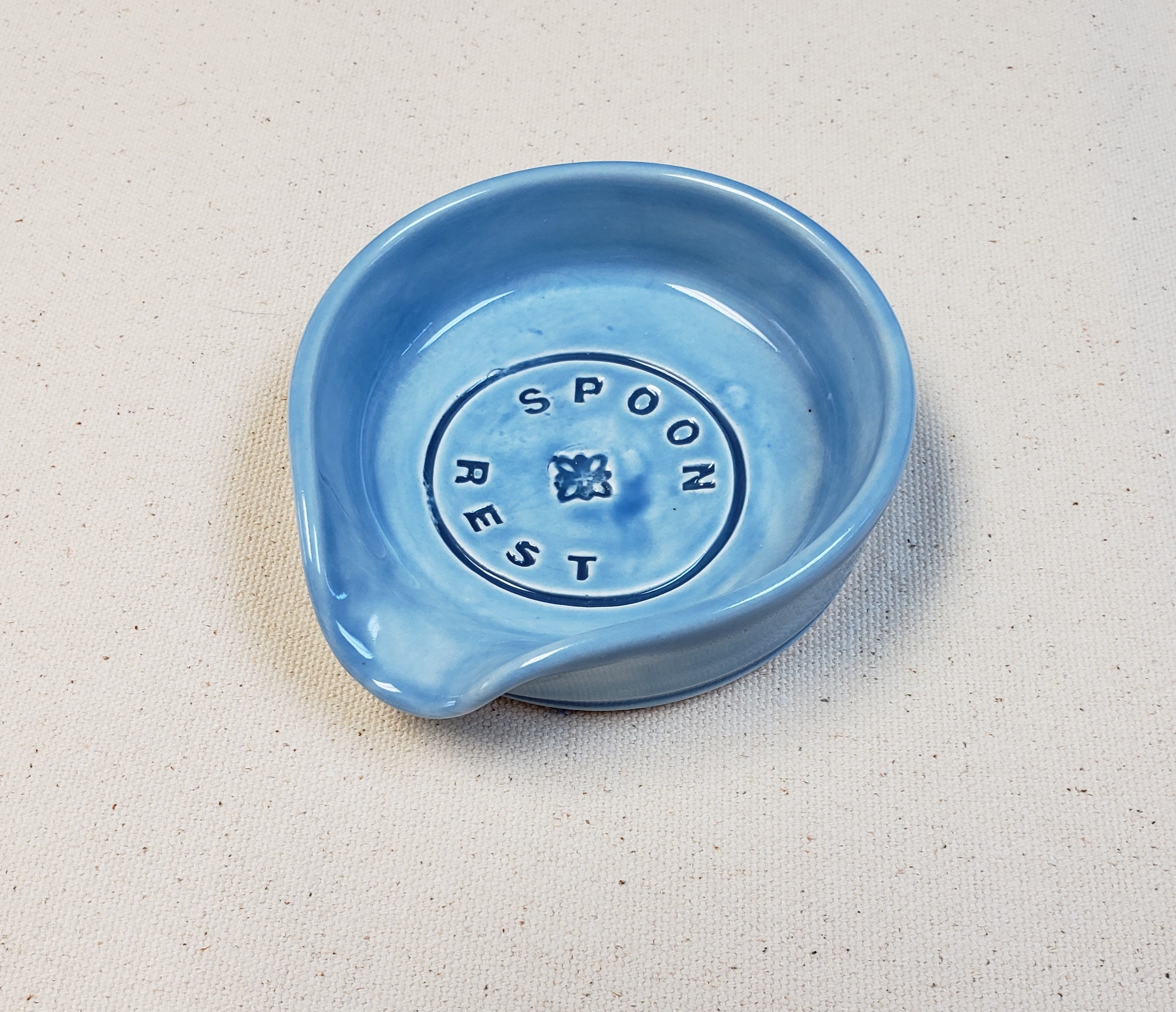 Blue Ceramic Spoon Rest Kitchen Spoon Holder Blue Spoon Drip Etsy UK