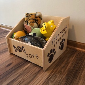 Wooden Dog Toy Box - Laser Engraved