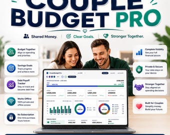 Couple Budget Dashboard, Budgeting for Couples, Monthly Budget Tracker, Shared Personal Finance, Money Management Tool, Financial Planner