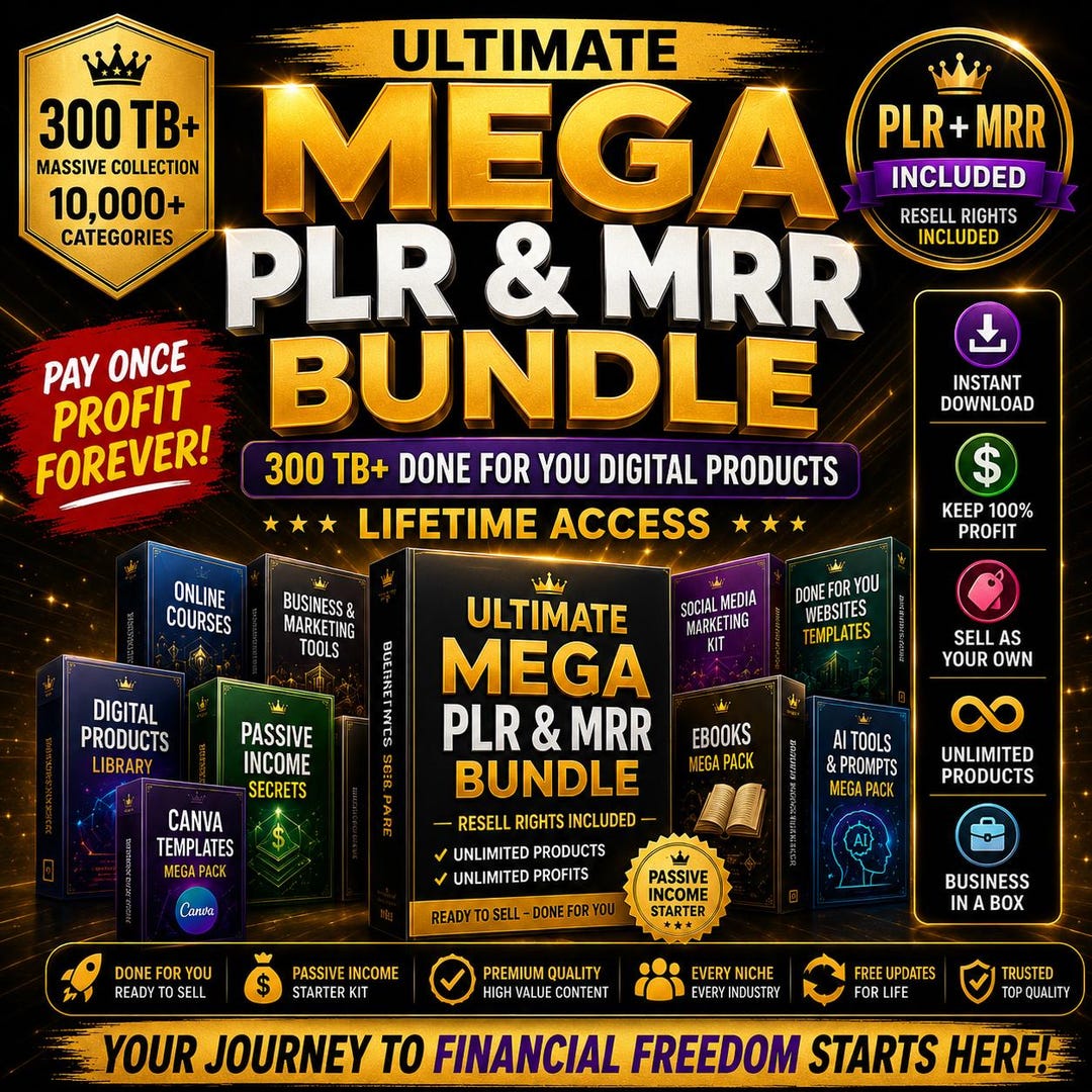 Ultimate Collection Mega PLR & MRR Bundle, Done for You Digital ...