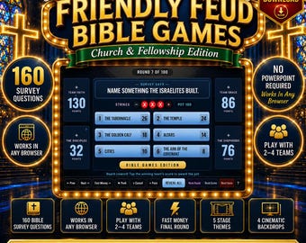 Bible Friendly Feud Game Night, Interactive Church Games Show,  Editable Bible Trivia for all Christian Party Youth Groups, LDS VBS activity