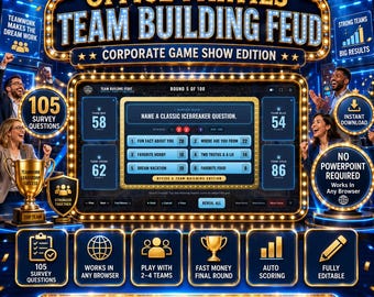 Office Party Friendly Feud Team Building Game, Interactive Corporate Games, Browser Based Christmas Activity, Employee Engagement Challenge