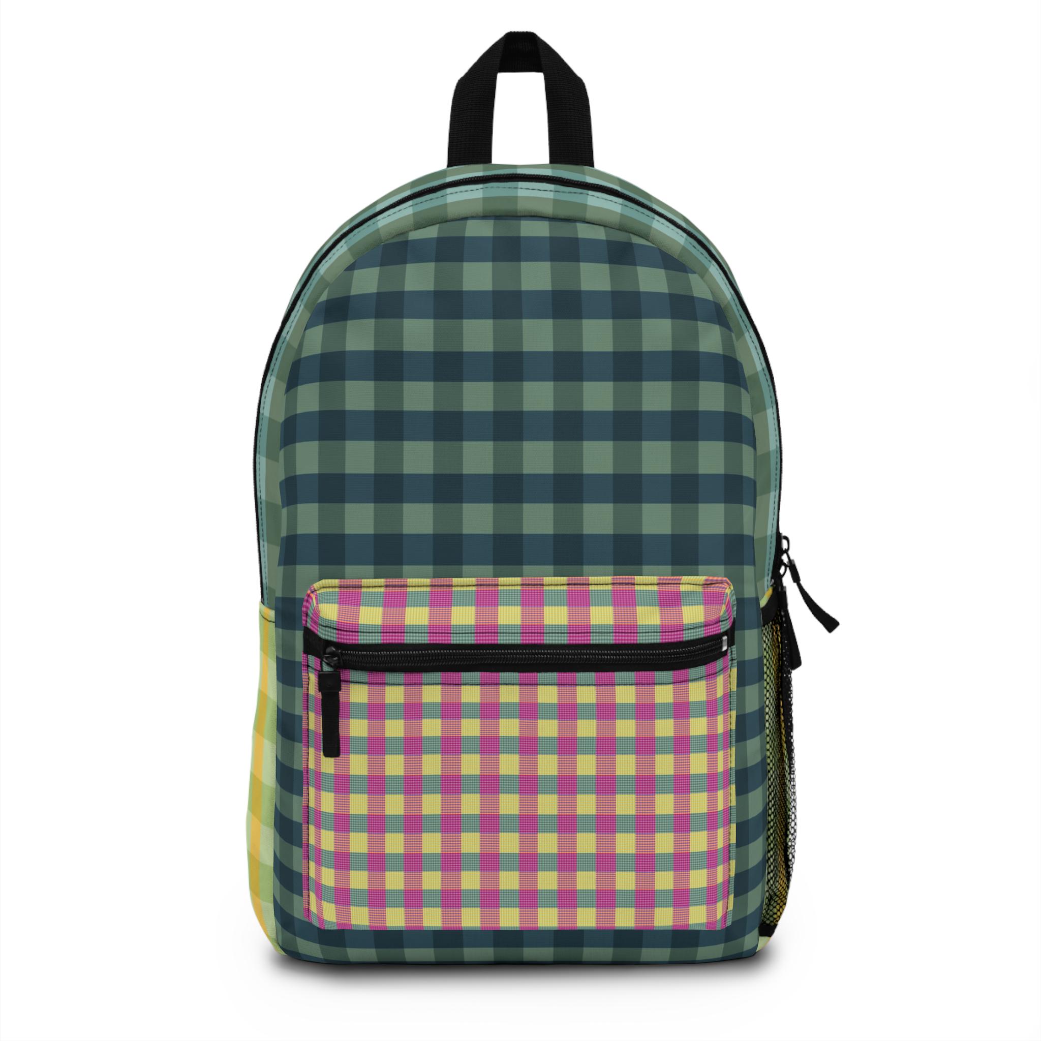 Finnigan Sew Much Style Handmade Patchwork Wool Backpack Plaid Herringbone Multi Moonchild Quilted Backpack – Cotton and Joy main image 3