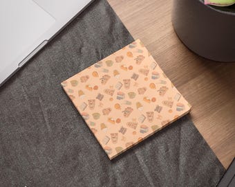 Blocs-notes d'automne - Latte citrouille et livres de lecture de fantômes - Déco de bureau d'automne, papeterie d'Halloween, accessoires de bureau d'automne, saisonnier