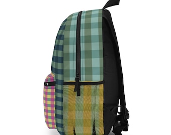 Finnigan Sew Much Style Handmade Patchwork Wool Backpack Plaid Herringbone Multi Recycled Suit Fabric Backpack, Upcycled Twill Travel Bag - Etsy main image 4