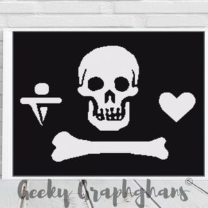 Stede Bonnet Pirate Flag Crochet Graphghan Pattern