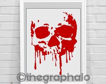 Red Skull Crochet Pattern SC 180 x 260