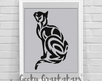 Tribal Katze Graphghan Häkelanleitung