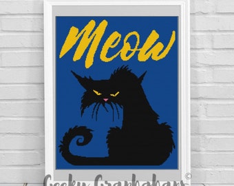Böse Katze Graphghan Häkelmuster