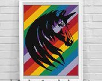 Rainbow Unicorn Crochet Graphghan Pattern