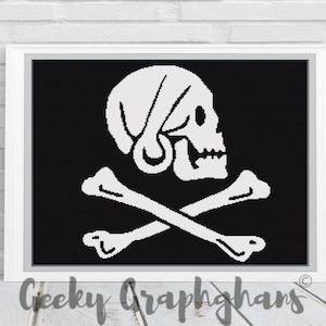 Henry Avery Piratenflagge häkeln Graphghan Muster