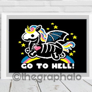 Unicorn Zombie Crochet Graphghan Pattern SC 240 x 200