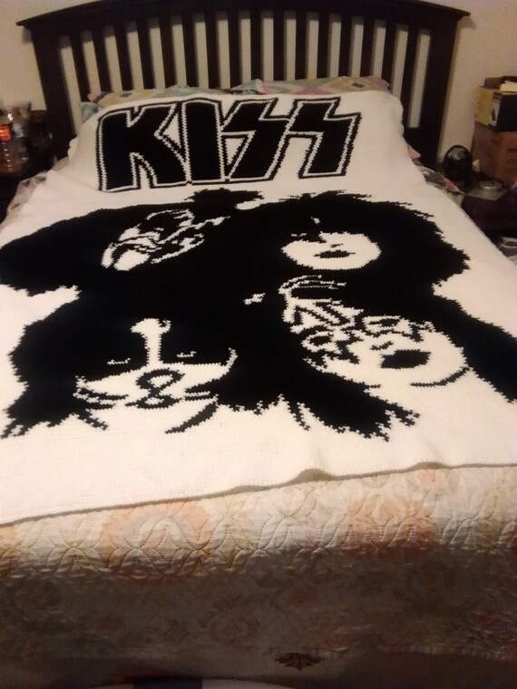 Kiss Band Portrait Crochet Pattern - Kiss Rock Band Bedding Kiss Band Portrait Crochet Pattern - Kiss Rock Band Bedding