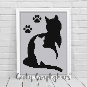 Mini C2C Love Cats Crochet Graphghan Pattern