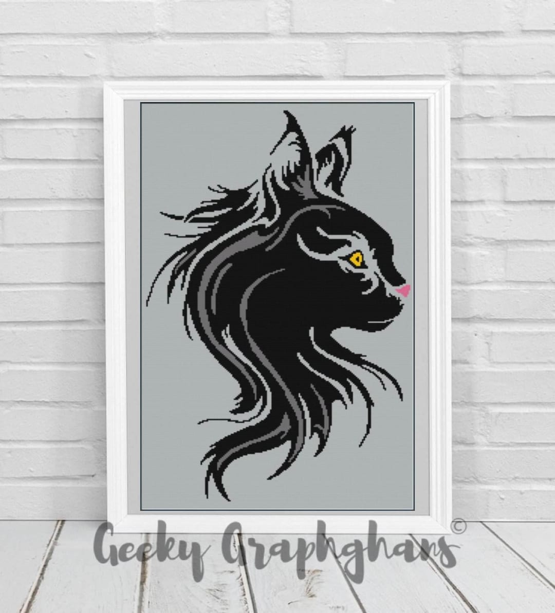 Grey Cat Crochet Graphghan Pattern - Etsy