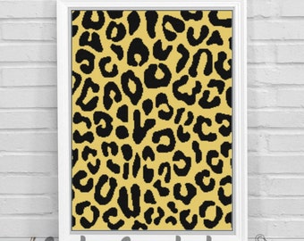 Patrón Graphghan de crochet con estampado de leopardo