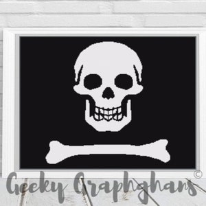Captain Flint Pirate Flag Crochet Graphghan Pattern