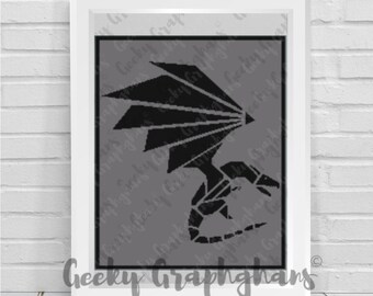 Geometrischer Drache Graphghan Häkelmuster