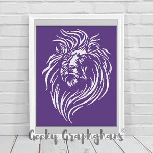 Purple Lion Crochet Graphghan Pattern