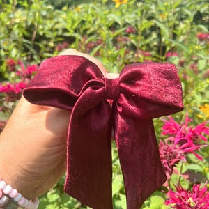 Lazo para el cabello extragrande de otoño: Pinza de algodón hecha a mano, 12,7 cm de ancho.