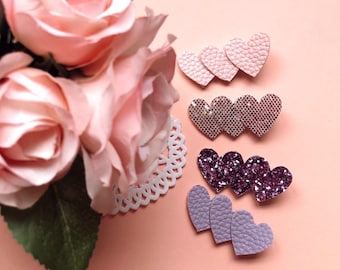 Heart Hair Clips, Heart Hair Clip,Toddler Hair Clip,Fully Lined Nonslip baby hair clips,Valentines Day Gift for Toddlers,Handmade Hair Clips