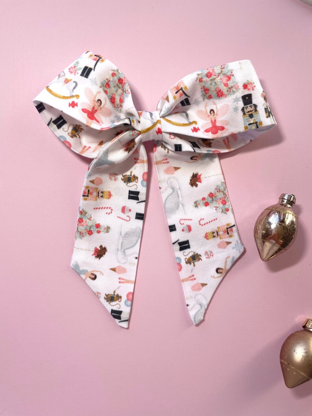Organic Cotton Nutcracker Hair Bow, the Nutcracker Hair Bow, Christmas