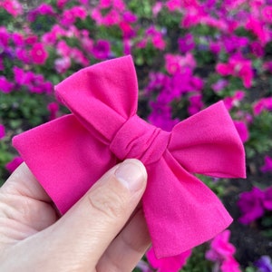 Lazo rosa intenso para niñas, pinzas para el pelo rosas, diadema con lazo rosa intenso para niña, lazo marinero rosa, lazo para Barbie, lazo rosa de Minnie