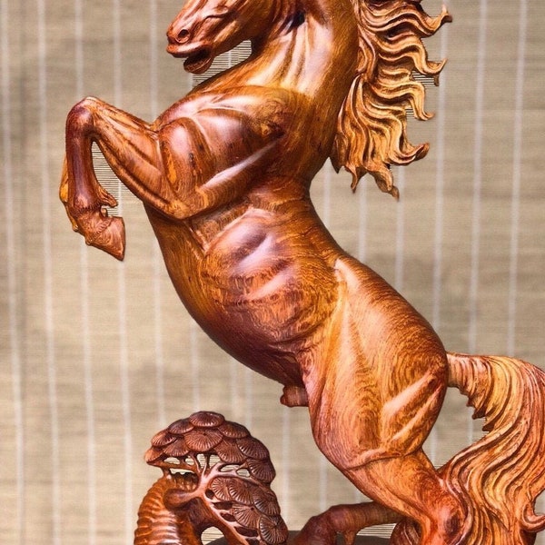 Wood Horse Sculpture Etsy