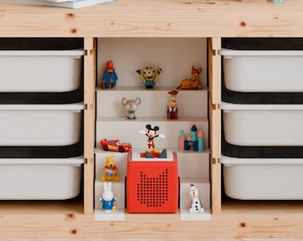 Tonie shelf for IKEA Trofast, magnetic steps for storing up to 40 Tonie figures, optionally with space for Toniebox