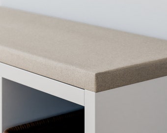 Sitzauflage für Ikea Kallax Regal in Beige mit abnehmbarem Bezug - Sitzkissen, Auflage, für 2er, 3er oder 4er Würfelregal, Sitzbank