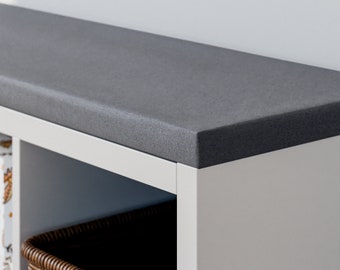 Almofada para estante Kallax da Ikea na cor cinza com capa removível - almofada para estante de 2, 3 ou 4 cubos, banco