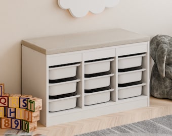 Zitkussen voor Ikea Trofast-kast met afneembare hoes in grijs of beige - zitkussen, kussen voor bank, 98 x 43 x 4 cm