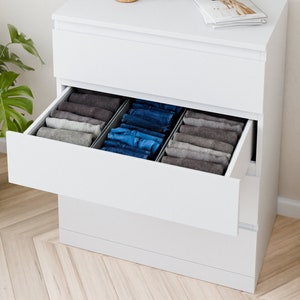 Set di 3 organizzatori per cassettiera IKEA Malm, scatole per cassetti, scatole di smistamento, sistema organizzativo per magliette, biancheria intima, calzini 42 x 23 x 13 cm