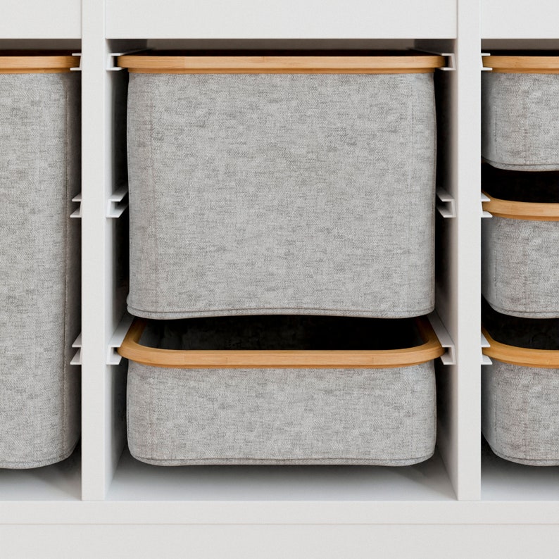 Boxen für IKEA Trofast Regal, Stoffboxen in drei Größen mit stabilem Holzrahmen, Trofast-Box zum Einschieben, Spielzeug-Kiste, grau Bild 9