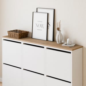 Holzplatte für IKEA Bissa Schuhschrank Eiche Deckplatte zum Abdecken Abdeckplatte