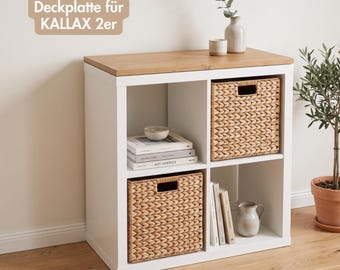 Wooden panel for 2-compartment Ikea Kallax shelf, oak