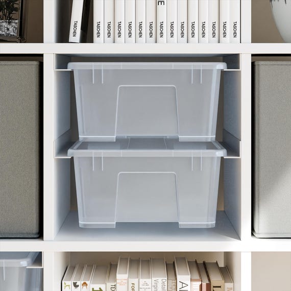 Ikea Kallax Rail Insert for Samla Boxes, Holder for Transparent