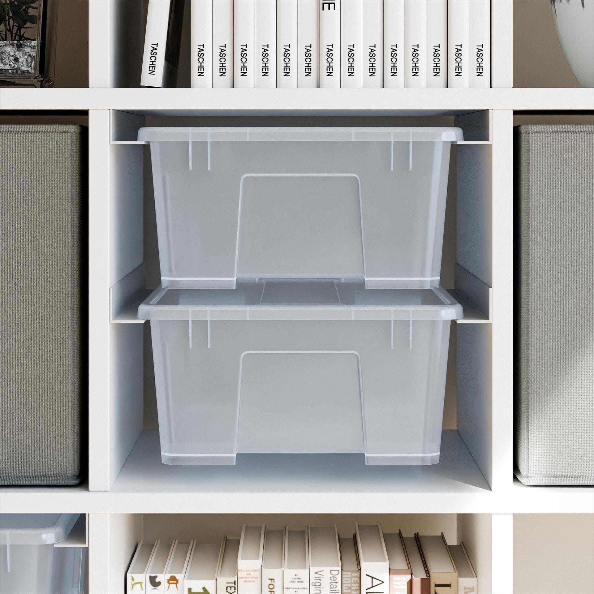 Ikea Kallax Rail Insert for Samla Boxes, Holder for Transparent