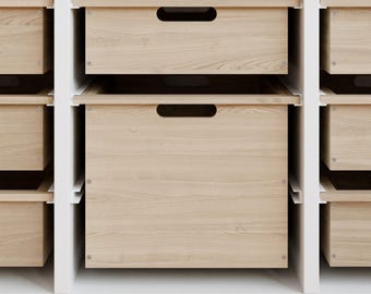 Wooden box "TROVÄ" for IKEA Trofast shelf 42 x 30 cm, various heights, wooden box for toys and household items