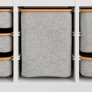 Boxen für IKEA Trofast Regal, Stoffboxen in drei Größen mit stabilem Holzrahmen, Trofast-Box zum Einschieben, Spielzeug-Kiste, grau Bild 10