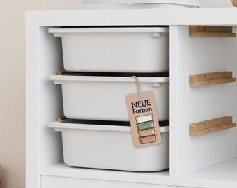 Schienen aus Holz für IKEA Kallax Regal, kombinierbar mit verschiedenen Boxen z.B. Trofast, Aufbewahrung für Spielzeug, Kisten-Halterung